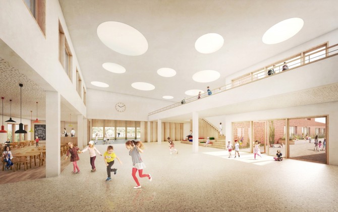 NEUBAU GRUNDSCHULE, KITA UND BEWEGUNGSHALLE